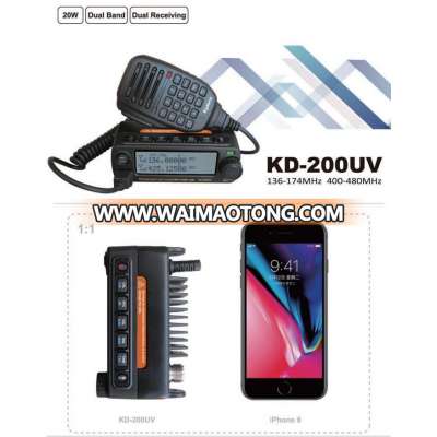 wholesale dual band radio uhf vhf chinese walkie talkie mini radio for car mobile vehicle KD-200UV with CE RED